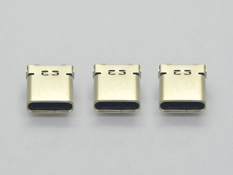 TYPE C 母頭 板上雙殼墊高DIP腳