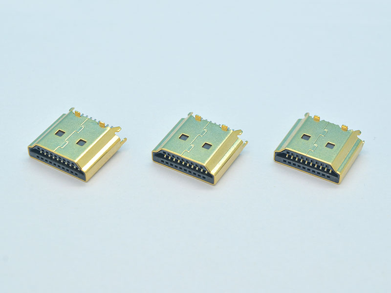 HDMI Category 3 Connectors 夾板公頭1.6 外殼鍍金 HDMI Category 3 Connectors 夾板公頭1.6 外殼鍍金